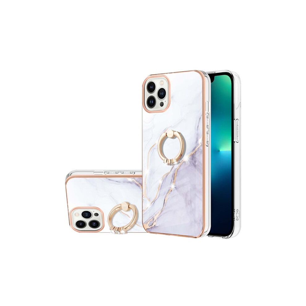 Skalo Compatible With Iphone 14 Pro Marble Tpu Case With Ring - Motif 3 Multicolor 9173940155329