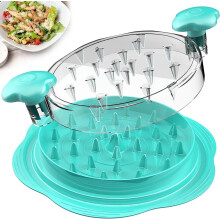 Desmenuzador de pollo Changmaius con cepillo y tenedor, antideslizante, mango ergonómico, libre de BPA, compatible con cerdo, ternera y pollo