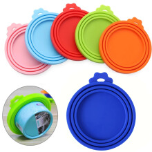 Lot de 6 couvercles universels en silicone pour boîtes de nourriture pour animaux, sans BPA, compatibles avec 3 tailles standard, réutilisables