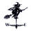 Μεταλλικά ανεμοδείκτες Adifare Black Witch Shape Weathercock 75x40cm Δείκτης κατεύθυνσης ανέμου 2