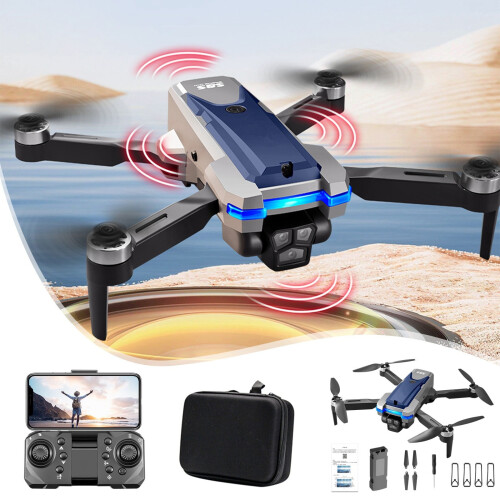 WJSXC Drone χωρίς ψήκτρες με κινητήρα και 3 κάμερες, αντοχή στον άνεμο, λειτουργία