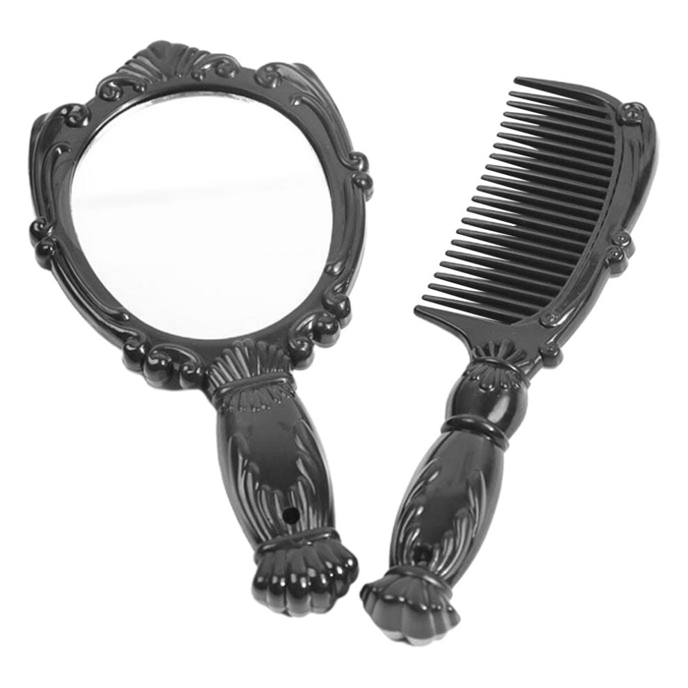 Guangmc Vintage Makeup Brush Set with Mirror & Comb