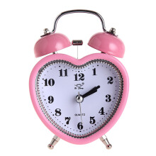 Student Senior Alarm Clock Pink Heart 3 Inch Double Bell