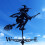 Μεταλλικά ανεμοδείκτες Adifare Black Witch Shape Weathercock 75x40cm Δείκτης κατεύθυνσης ανέμου 5