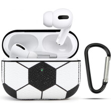 Sødt beskyttende læderetui til kompatibel med Airpods Pro, fodboldsportsmønsterhudtilbehør