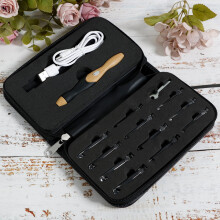 Juego de ganchos de ganchillo con luz Wekvgz, portátiles y recargables, con LED brillante ajustable y agarre cómodo para manualidades. Compatibles