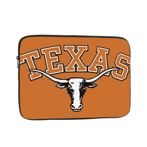 Capa para Notebook Texas Longhorns, Capa Protetora Antichoque com Bolso para Acessórios, Capa para Transporte Tipo Pasta, 10 12 13 15 17 Polegadas,