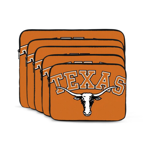 Capa para Notebook Texas Longhorns, Capa Protetora Antichoque com Bolso para Acessórios, Capa para Transporte Tipo Pasta, 10 12 13 15 17 Polegadas, 2
