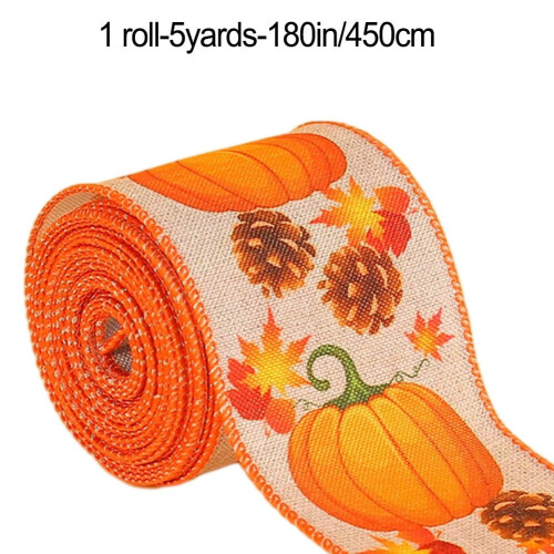 Κορδέλα 180In5Yards για την Ημέρα των Ευχαριστιών, Φθινοπωρινή Συγκομιδή, Κορδέλα Overlock