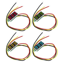 4er-Pack Voltmeter-Spannungsmesser für Motorradbatterien, Mini-Batteriespannungstester