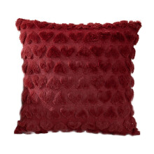 Yakbaofuo Set med 1 Hjärta Kärlek Söt Korallröd Dekorativa Kuddfodral 18x18 Mjuka Plysch Konstull Kuddfodral för Soffa Soffa Hem Kuddfodral