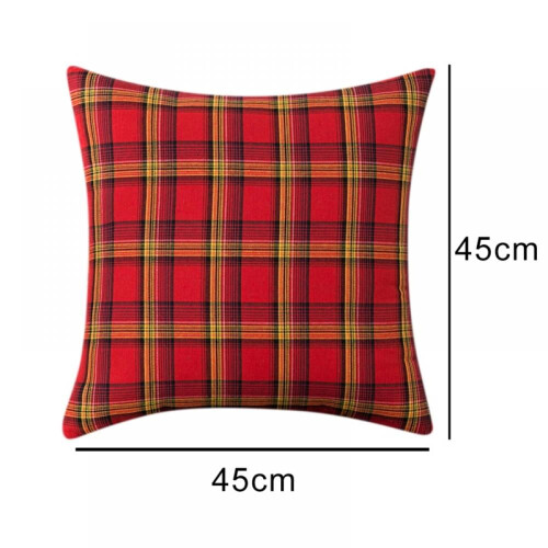 Conjunto de 2 capas de almofada xadrez natalinas, capa de almofada quadrada para sofá, quarto ou carro, 45x45cm (18x18 polegadas) 2