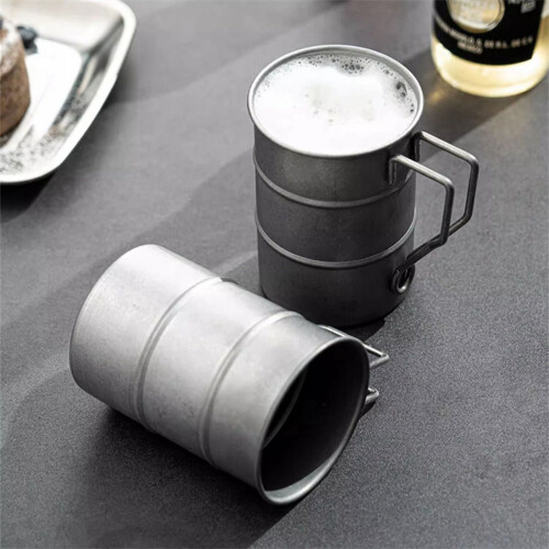 Κούπα μπύρας 350Ml/12Oz ρετρό βιομηχανικού στυλ 304Κούπα από ανοξείδωτο ατσάλι, 1