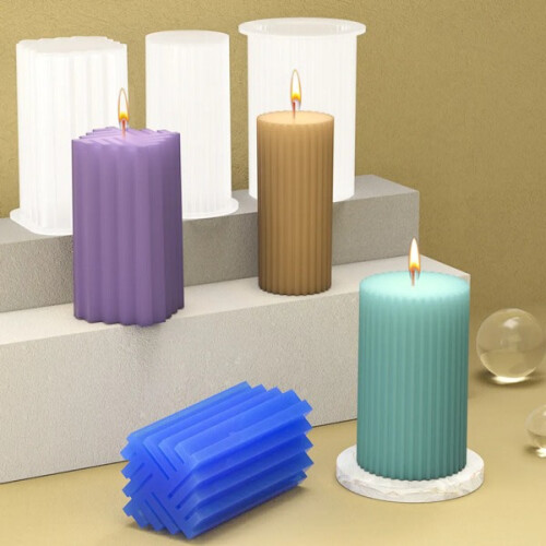 3 moldes 3D de silicona para velas DIY con forma geométrica. Moldes hechos a mano.