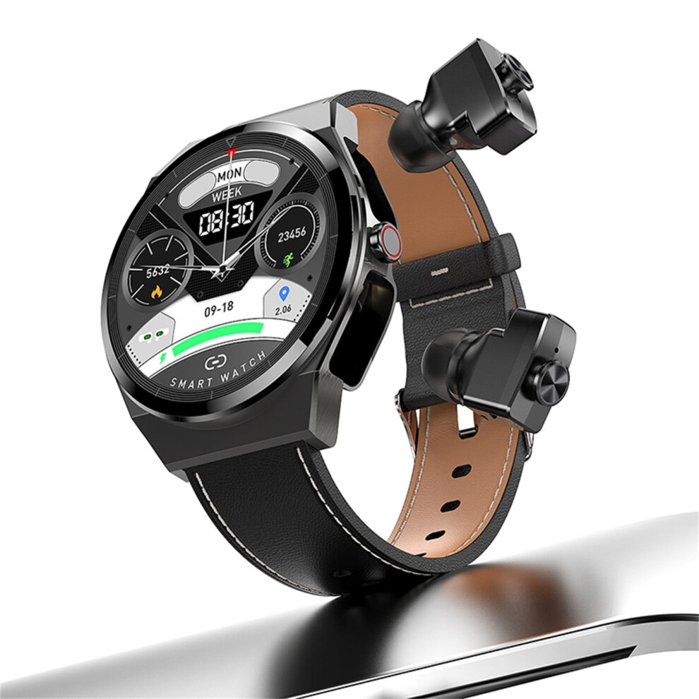 Jacenvly 2024 New Men's Smartwatch With Wireless Earphones, 1.28" Ips Screen, Ip67, Multi Sport Mode, Compatible With Ios Android, Black 9448196175606