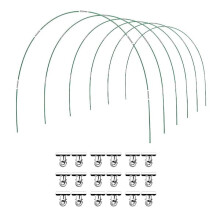 36 arches de serre pour tunnel de culture, 6 ensembles d'arches de jardin de 2,6 m de long, en fibre de verre inoxydable.