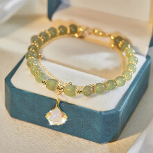 Collana lunga natalizia da donna, orecchini sopra l'orecchio, orecchini pendenti con perle, compatibile con bracciale a foglia d'oro