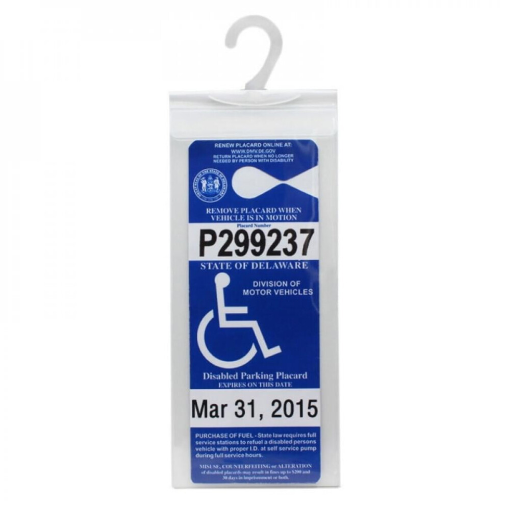 Big Clearance! Handicap Parking Permit Placard Holder Disabled Parking Placard Protector Sleeve With Large Hook 9448196176573