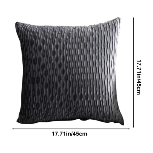 Capa de almofada listrada multicolorida em veludo, moderna, para sofá, quarto, sala de estar, decoração de Natal, 45 cm (17,71 polegadas). 2