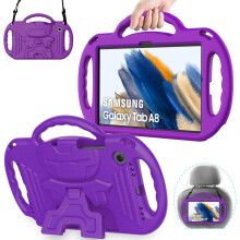 Étui enfant compatible avec la tablette Samsung Galaxy Tab A8 10.5 (SM-X200/X205/X207), avec dragonne, léger et résistant aux chocs.