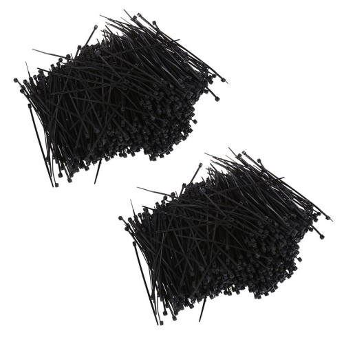 2000 stk. sort nylon kabelbinder fastgørelsesfolie 95 mm x 2 mm