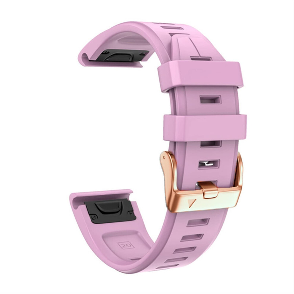 Pink 20Mm Silicone Watch Band With Rose Gold Buckle For Garmin Fenix 6S 5S 7S And Instinct 2S Pink,Gold 9164114976970