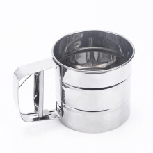Stainless Steel Flour Sifter Cup with Graduated Design for Cakes and Cookies Baking