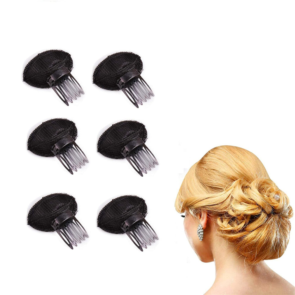 6pcs Hair Volume Insert with Comb â Instant Crown Lift Puff Cushion for Women, Black