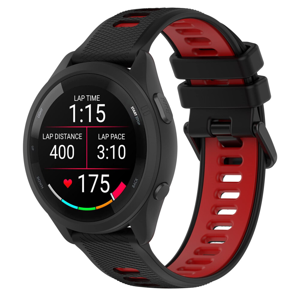 18Mm Quick Release Silicone Watch Band, SweatâResistant Replacement Strap For Garmin Venu 3S/Forerunner 255S/265S ( Buckle) Black 9164114975874