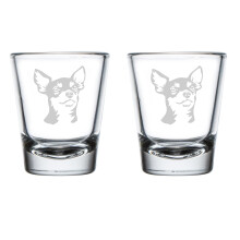 2er-Set Schnapsgläser (50 ml) mit Chihuahua-Motiv