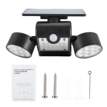 Dual Head Spotlights for Patio Garden, Solar Motion Sensor Lights with Adjustable Solar Motion, IP65 Waterproof Outdoor Lighting, Lightweight and