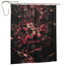 Gremlins douchegordijn 60" x 72" decoratief douchegordijn voor thuis, studentenkamer, badkuip, badkamer, decoratieve set, 12 haken