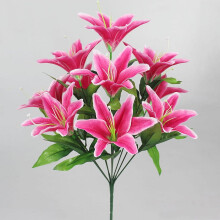 Kunstmatige tijgerleliebloemen met realistische textuur, nepbloemen voor bruiloften, thuisfeesten, tuinen, winkels en kantoren. Plastic lelie, 10