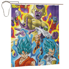 Dragon Ball douchegordijnset 66x72 inch met haken, waterdicht polyester, machinewasbaar, onderhoudsvriendelijke badkamerdecoratie.