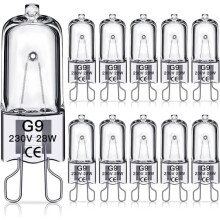 G9 halogeenlampen 28W, 230V, 10 stuks