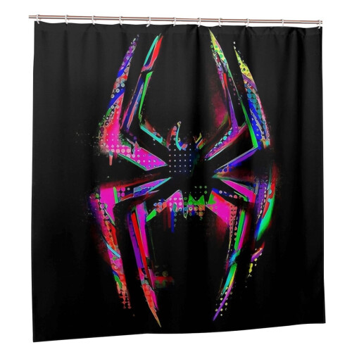 Κουρτίνα ντους Into the Spider-Verse 60x72in, Συσκότιση, Αδιάβροχη, Ανθεκτικό στη μούχλα, 1