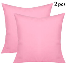 2 stuks decoratieve effen sierkussens, eenvoudige vierkante kussenhoezen voor binnen, woonkamer, buiten, tuin, auto, bank, bed, fauteuil
