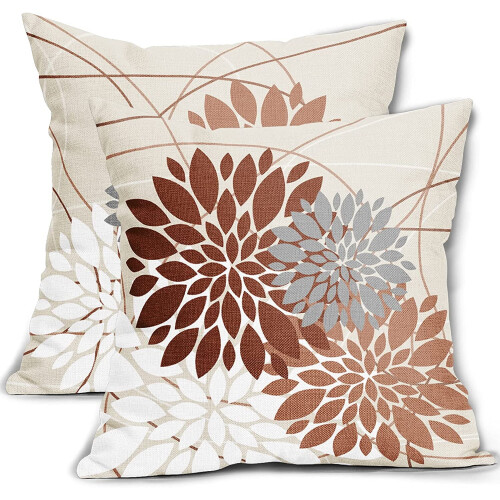 Μαξιλαροθήκες Burnt Orange 18x18 ίντσες, Σετ 2 τεμαχίων, Συμβατές με φθινοπωρινές