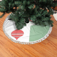 Kerstboomrok van kant met franjes, retro mid-century modern, zachte, lichte en prettige kerstboomrok (91 cm).