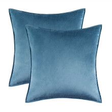 Cterwk Set van 2 fluwelen sierkussenhoezen, zachte effen decoratieve vierkante kussenhoes voor bank, slaapkamer en woonkamer, 20x20 inch