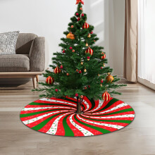 Luckky35.4" kerstboomrok, snoepkleurige gestreepte mat in rood, wit en groen voor kerstfeestjes thuis, rustieke boerderijdecoratie