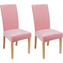 POWKOL Samt-Stretch-Esszimmerstuhlhussen, weiche, abnehmbare Esszimmerstuhlhussen, 2er-Set, (Rosa)