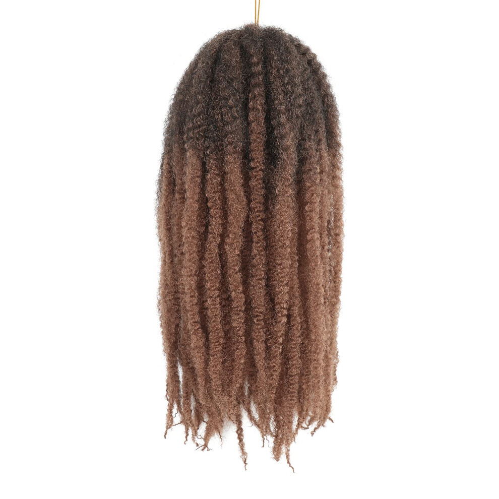 Unisex Hair For Twists 18 Inch Synthetic Kinky Curly Crochet Extensions Afro Braiding 4 Packs 1B30