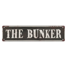 Metal blikskilt Bunkeren Gadeskilt Rustik kunst vægdekoration Vægbutik Man Cave Bar Sjov Vintage metal blikskilt 4x16 tommer plakette Håndværk