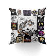 The Nightmare Before Christmas Pudebetræk 12*12IN Udendørsdekorationer Juledekorativt Pudebetræk til Stue Sofa Boligindretning