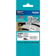 kusy originální pásky Brother 1/2" (12 mm) s černým podkladem a flexibilní TZe páskou pro tiskárnu štítků Brother PT-6100, PT6100