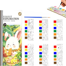Mini-Aquarellblock, Aquarell-Set fürs Taschenformat, Malbücher mit Wasser für Kinder von 4-8 Jahren (G)