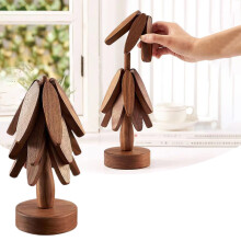 Räumungsverkauf! Baumförmiges Tischset aus Holz, Untersetzer und Topflappen, passend zur Kücheneinrichtung, hitzebeständige Tischsets für