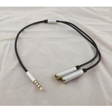 FOR10 stuks Rode/Zwarte/Blauwe/Witte 3,5 mm Stereo 1-naar-2 Dubbele Y-splitter audiokabeladapter oortelefoon/koptelefoonaansluiting 37 cm