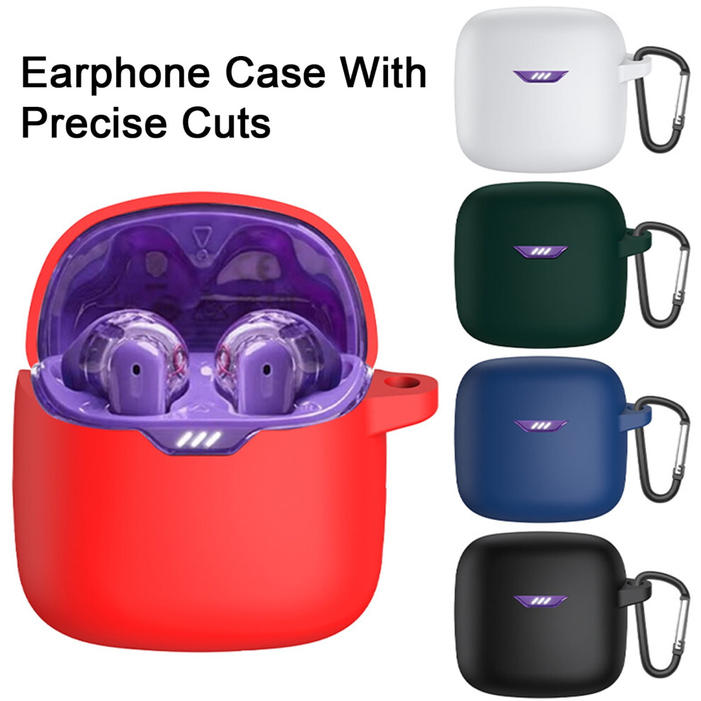 Susuchens Earphone Case Scratch-Resistant Waterproof Shockproof With Hook Soft Silicone Protective Cover For Compatible With Jbl Tune Flex Black 9482828463174